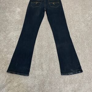 Vtg Y2K grunge streetwear Guess Jeans Belmont Flare 7 Dark Wash Denim designer